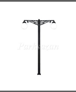 پایه چراغ روشنایی پارکی آهنی یکی از انواع پایه چراغ های پارکی است که صورت چدنی، آهنی، آلمینیومی، فایبرگلاس تولید می شود